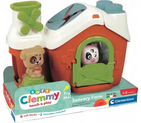Clementoni Soft Clemmy Vkládací senzorická farma s 8 kostkami / od 6 měsíců