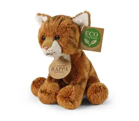 RAPPA Plyšová kočka rezavá sedící 14 cm / ECO-FRIENDLY / od 0 měsíců