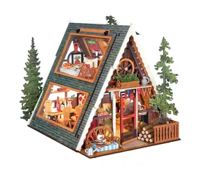 RoboTime 3D dřevěná skládačka Miniatura domečku Útulná lesní chata / 336 dílků / od 14 let