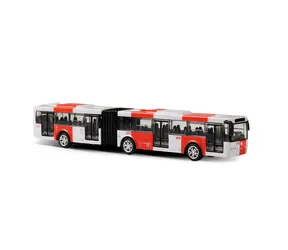 RAPPA 241114 Kovový kloubový autobus PID Praha červený 18 cm / od 3 let