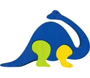 Fauna Dřevěné vkládací puzzle z masivu brontosaurus / od 3 let