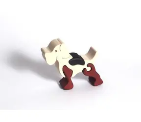 Fauna Dřevěné vkládací puzzle z masivu malý pejsek / od 3 let