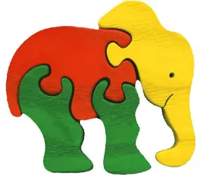 Fauna Dřevěné vkládací puzzle z masivu malý slon / od 3 let