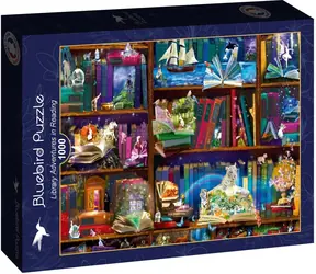 BLUEBIRD Puzzle Dobrodružství v knihovně / 1000 dílků / od 14 let