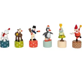 small foot Dřevěná vánoční mačkací figurka 1 ks