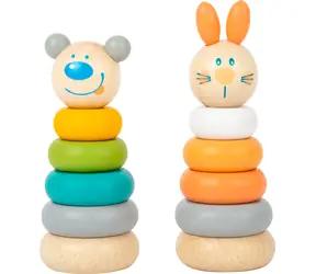 small foot Nasazovací věž pastelová 1 ks