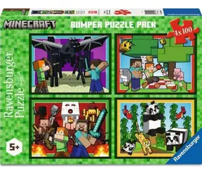 Ravensburger 120042907 Puzzle Minecraft / 4x100 dílků / od 5 let 