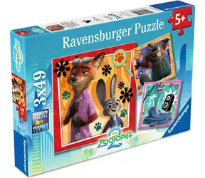 Ravensburger 120043690 Zootropolis: Město zvířat / 3x49 dílků / od 5 let 
