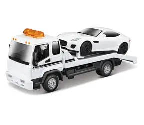 Bburago STREET FIRE Odtahové vozidlo Flatbed Tow Truck + Jaguar F-TYPE Coupé 1:43 / od 3 let