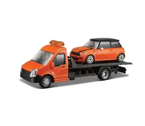 Bburago STREET FIRE Přepravní vozidlo Flatbed Transport + MINI COOPER S 1:43 / od 3 let