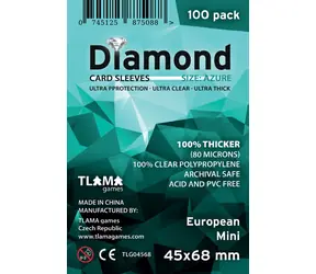 TLAMA games Obaly na karty Diamond Azure: European Mini (45x68 mm) (80 mikronů, 100 ks)