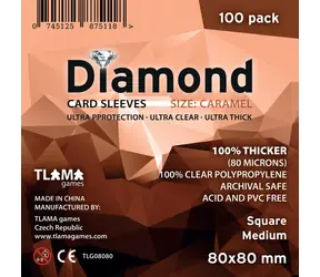 TLAMA games Obaly na karty Diamond Caramel: Square Medium (80x80 mm) (80 mikronů, 100 ks)