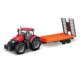Bburago FARMLAND Traktor Case IH Optum CVX 300 s nízkopodlažním přívěsem / 10 cm / od 3 let