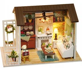 KIK obývací pokoj s LED osvětlením DIY model / od 8 let