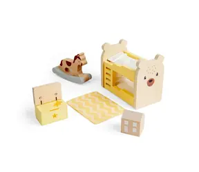 Bigjigs Toys Dřevěný nábytek do domečku pro panenky Dětský pokoj / od 3 let