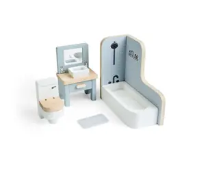 Bigjigs Toys Dřevěný nábytek do domečku pro panenky Koupelna / od 3 let