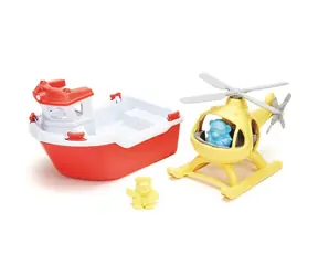 Green Toys Záchranná loď s helikoptérou / od 2 let