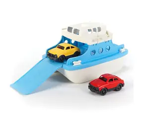 Green Toys Trajekt modro-bílá s autíčky / od 3 let