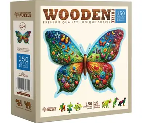 WOODEN CITY Dřevěné puzzle Barevný motýl 150 dílků / od 10 let