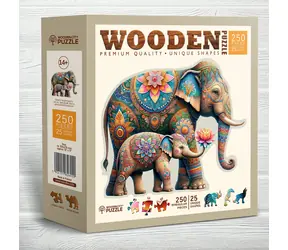 WOODEN CITY Dřevěné puzzle Módní sloni 250 dílků / od 14 let
