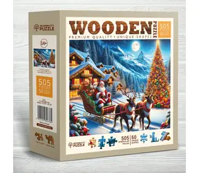 WOODEN CITY Dřevěné puzzle Santovy sáně 505 dílků / od 14 let