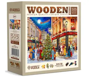 WOODEN CITY Dřevěné puzzle Vánoční ulice 505 dílků / od 10 let