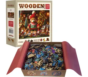 WOODEN CITY Dřevěné puzzle Vánoční medvídek 1010 dílků / od 14 let