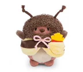 NICI plyš MyMochi Medvídek Nomo 8cm v kostýmu včelky a hranolkami - set dárkové balení / od 12 měsíců