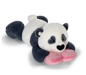 NICI Plyšová panda Love se srdíčkem - ležící 20 cm / od narození