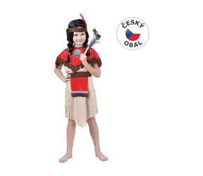 Made 55488 - Kostým na karneval - Indiánka s čelenkou 120-130 cm