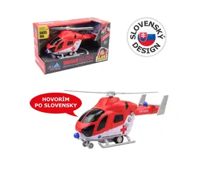 Made 14679 - Vrtulník záchranný SK na setrvačník se světlem a zvukem / 20 cm / od 3 let