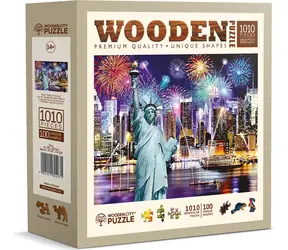 WOODEN CITY Dřevěné puzzle Noční New York / 1010 dílků / od 14 let