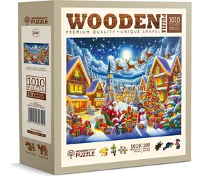 WOODEN CITY Dřevěné puzzle Santova sváteční cesta / 1010 dílků / od 14 let
