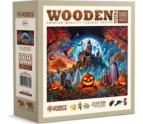 WOODEN CITY Dřevěné puzzle Halloweenská dýně / 1010 dílků / od 14 let
