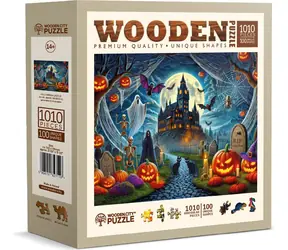 WOODEN CITY Dřevěné puzzle Halloweenský hrad / 1010 dílků / od 14 let