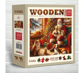 WOODEN CITY Dřevěné puzzle Santa a přátelé / 1010 dílků / od 14 let