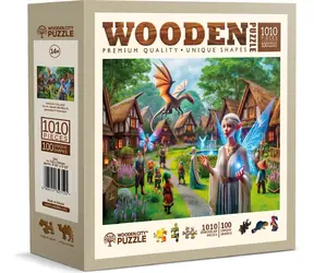 WOODEN CITY Dřevěné puzzle Fantasy vesnička / 1010 dílků / od 14 let