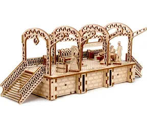 WOODEN CITY 3D Dřevěné puzzle Železniční stanice / 175 dílků / od 14 let