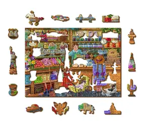 WOODEN CITY Dřevěné puzzle Sladké dobrodružství 2v1 / 200 dílků / EKO / od 8 let