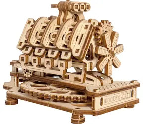 WOODEN CITY 3D Dřevěné puzzle Motor V8 / 200 dílků / od 14 let