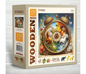 WOODEN CITY Dřevěné puzzle Koňské hodiny / 250 dílků / od 14 let