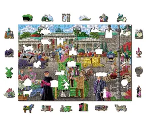 WOODEN CITY Dřevěné puzzle Pařížské náměstí v Berlíně 2v1 / 505 dílků / EKO / od 14 let