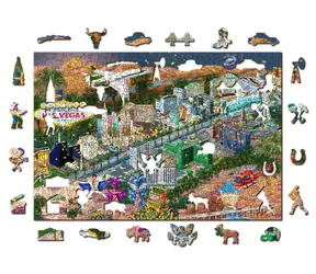 WOODEN CITY Dřevěné puzzle Vítejte v Las Vegas 2v1 / 505 dílků / EKO / od 14 let