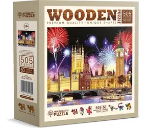 WOODEN CITY Dřevěné puzzle Noční Londýn / 505 dílků / od 14 let