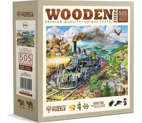 WOODEN CITY Dřevěné puzzle Železnice / 505 dílků / od 14 let