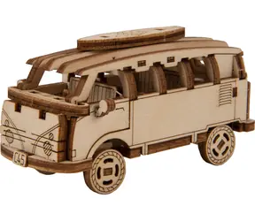 WOODEN CITY 3D Dřevěné puzzle Superfast Minibus Retro / 56 dílků / od 8 let