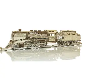 WOODEN CITY 3D Dřevěné puzzle Express s tendrem a kolejemi / 580 dílků / od 14 let