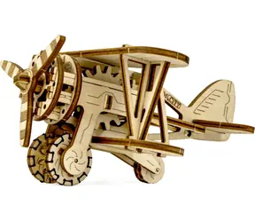 WOODEN CITY 3D Dřevěné puzzle Dvouplošník / 63 dílků / od 14 let