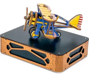 WOODEN CITY 3D Dřevěné puzzle Dvouplošník Limitovaná edice / 65 dílků / od 14 let