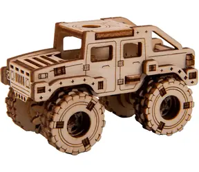 WOODEN CITY 3D Dřevěné puzzle Superfast Monster Truck č.2 / 65 dílků / od 8 let
